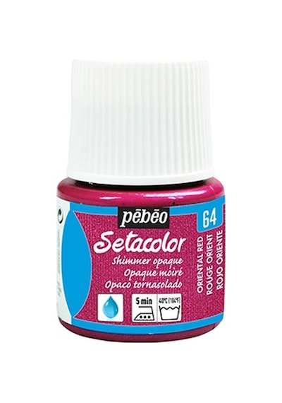 Pebeo Setacolor Opak Kumaş Boyası Metalik 64 Shimmer Oriental Red