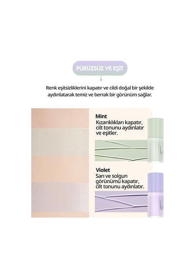 Renk Eşitsizliklerini Nötrleyen Pürüzsüzleştiren Nemlendirici Makyaj Bazı Layering Fit Base Violet , 111136