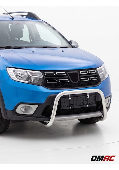 Dacia Sandero 2 Stepway 2012-2020 Uyumlu Araca Özel Pars Ön Koruma 60mm Krom