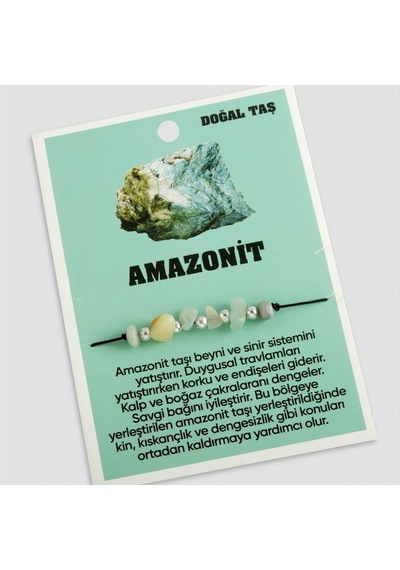 Amazonit Doğaltaşlı İp Bileklik Yeşil