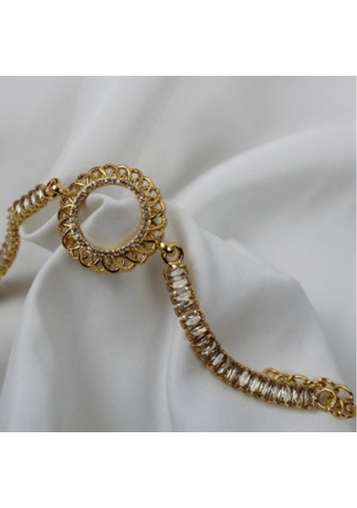 Lale Desenli C Eyreklik Takılabilir Imitasyon Bileklik Gold