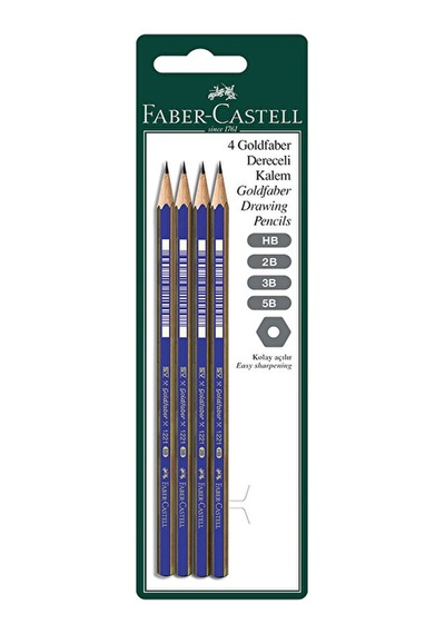 4 Adet Faber Castell 4'lü Goldfaber Dereceli Kalem Hb-2b-3b-5b