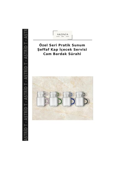 Özel Seri Pratik Sunum Şeffaf Kap İçecek Servisi Cam Bardak Sürahi