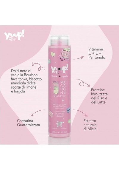 Yuup Macarons Profesyonel Pet Şampuanı 250 Ml - Kedi Ve Köpekler İçin Nemlendirici Ve Besleyici