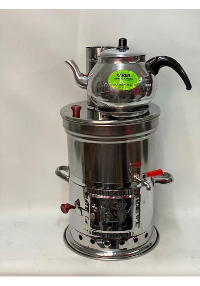 Semaver Tek Musluklu 5 Lt Demlik ve Paket Odun