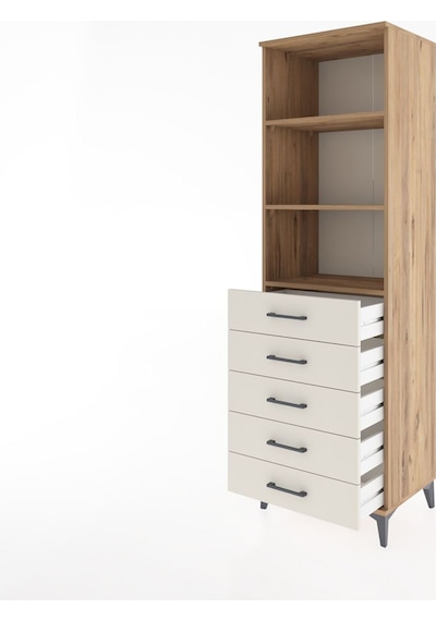 Hyperion Dolap 3 Raflı 5 Çekmeceli 60x44x195 Çam-aytaşı Atlas Çam