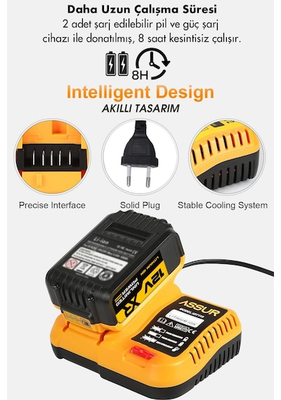 Assur Profesyonel 12v Çift Akülü 12 Köşe 360 Lazer Hizalama & Akülü Vidalama Set-1656