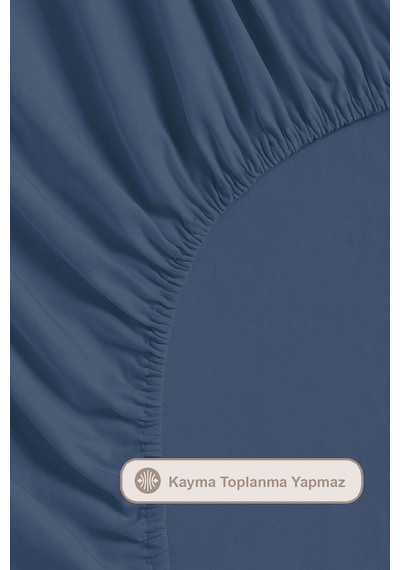 Elart Tiara Nevresim Takımı Çift Kişilik Lastikli Çarşaf %100 Pamuk Ranforce Ahşap Düğmeli 200x220 Cm Mavi Mavi