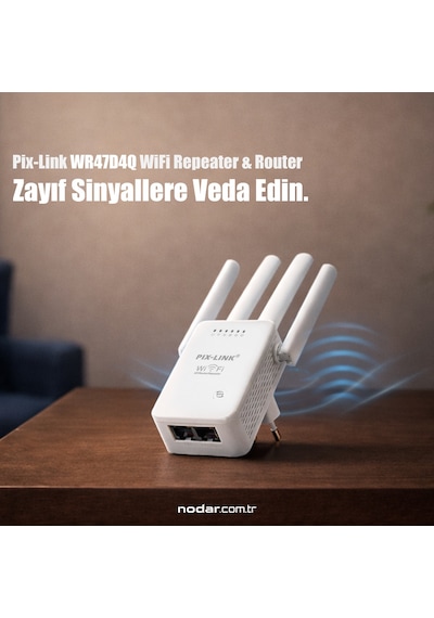 Pıxlınk Wr47d4q Wifi Repeater Router Access Point 300 Mbps Beyaz