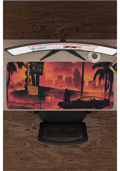 Hotline Miami Kaymaz Dikişli Kauçuk Oyuncu Mousepad V2 - 90x40 Xxl Gaming Mouse Pad Fare Altlığı