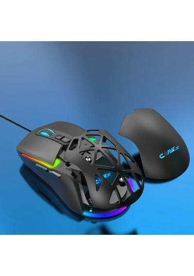 Nexus X1 12800 Dpi Makro Yazılımlı & Değiştirilebilir Kapaklı Rgb Gaming Mouse - Siyah