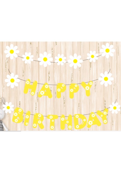 25 Parça Papatya Daisy Konsept Temalı Happy Birthday İyiki Doğdun