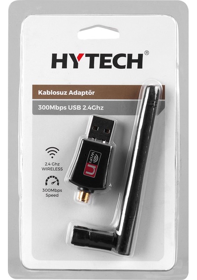 Hytech HY-310N 2.4 GHz 300 Mbps (2T2R) 2dBi Harici Antenli USB Kablo
