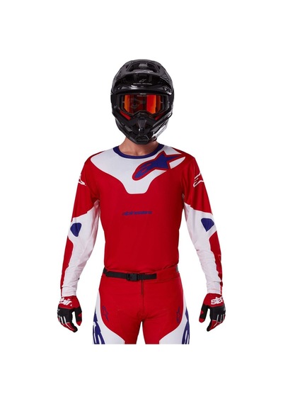 Alpinestars Racer Veil Kros Motosiklet Jerseyi Kırmızı Beyaz Mavi