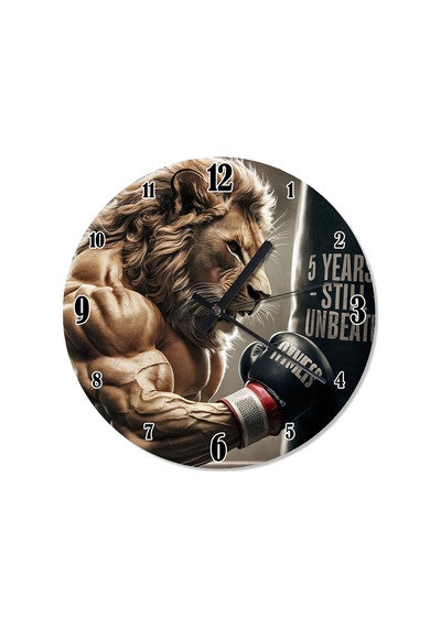 5 Yıldır Yenilmeyen Aslan Şekilli Duvar Saati Renkli