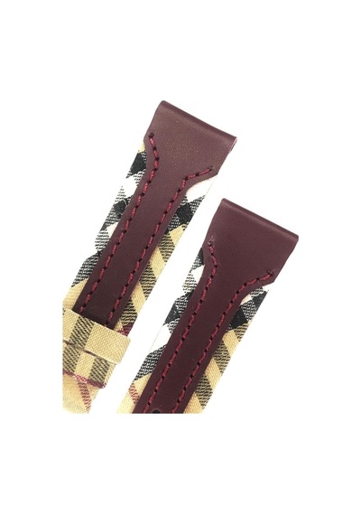 Burberry Uyumlu 20mm Bordo Deri Saat Kordonu