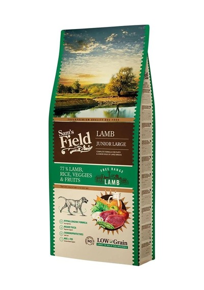 Sam's Field Junior Hypo Allergenic Kuzu Etli Düşük Tahıllı Büyük Irk Yavru Köpek Maması 13 KG
