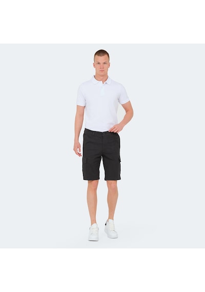 Slazenger EARNINGS Erkek Cepli Kargo Koyu Gri Şort