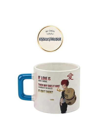 Naruto Gaara Baskılı Seramik Hediye Kupa Bardak Kişiye Özel Kişiselleştirilebilir Anime Çok Renkli
