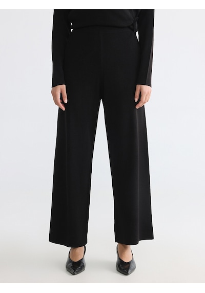 Lcw Modest Siyah Beli Lastikli Kadın Triko Pantolon