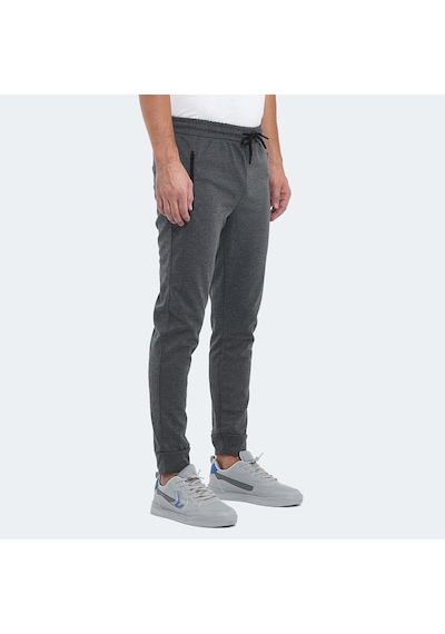 Slazenger ONON IN Erkek Fermuar Cepli Koyu Gri Eşofman Altı