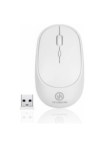 Durukar Beyaz Renkli Ergonomik Sessiz Kablosuz Mouse Usb Alıcılı, Ofis Ve Oyun İçin Konforlu Bilg