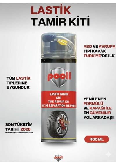 Lastik Tamir Spreyi Kiti Acil Lastik Şişirici 400 Ml 3 Adet Set S.t.t:17.01.2028