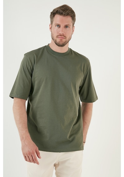 Buratti Pamuklu Oversize Bisiklet Yaka Basic Erkek T Shirt 5902365 Haki