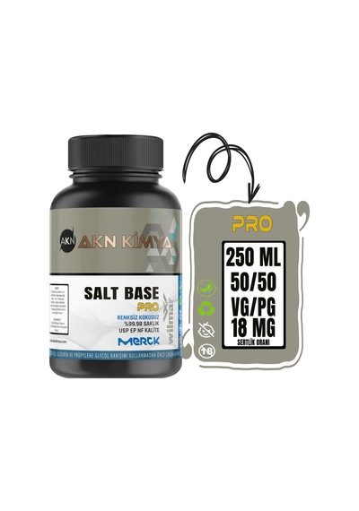 Akn Kimya Pro Salt Base Vg Pg 50-50 18 MG 250 ML