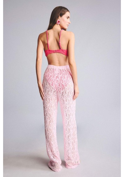 Defacto Regular Fıt Elastik Bel Tül Pembe Plaj Pantolonu H3066ax26sppn648 Pembe-pn648