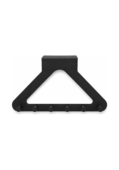 Siyah Kapı Arkası 6 Kancalı Modern Askı Üçgen Tasarımlı Kapı Askılığı Metal Düzenleyici Çok Amaçlı Havlu Çanta Mont Askısı Pratik Organizer &