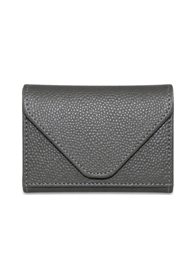 Genel Markalar Vaulto Haki Deri Unisex Akordeon Kartlık Grained Gri