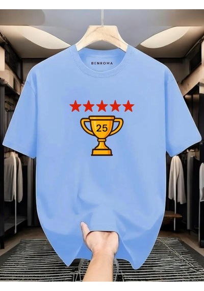 Şampiyonluk Baskılı Unisex Tişört Bebe Mavisi