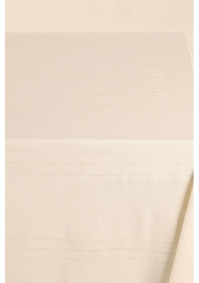 Çizgili Masa Örtüsü 160x220 - Krem Çok Renkli