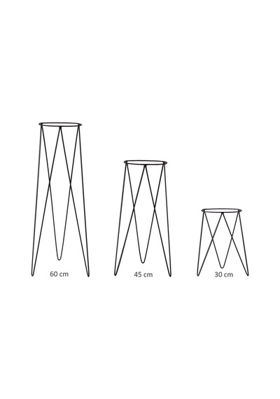 Metal Çiçeklik. Ayaklı Iskandinav Saksı Tutucu 3 ‘Lü Set Wd-255