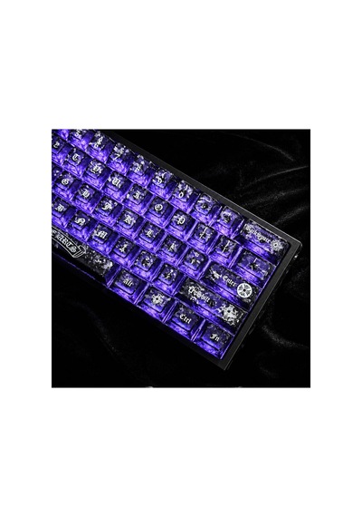 Leaven 119 Tuş Pc Keycap Seti - Chrome Hearts Tarzı Buzlu Cherry Mx Uyumlu Gotik Klavye Tuşları - Siyah