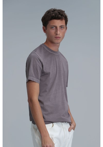 Lufian Erkek Sarder Basic T-shirt 111020216 Vizon