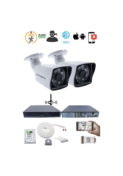 2 Kameralı Güvenlik Seti - 5mp Sony Seculens Kdj-2s-6al-kk-p-v1