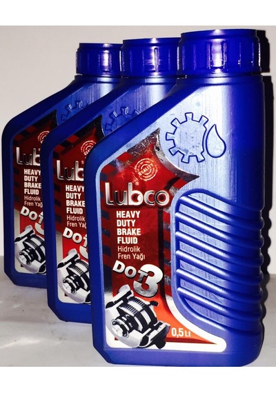 Lubco Dot 3 Fren Hidrolik ve Debriyaj Dolum Yağı 3x 500 ML