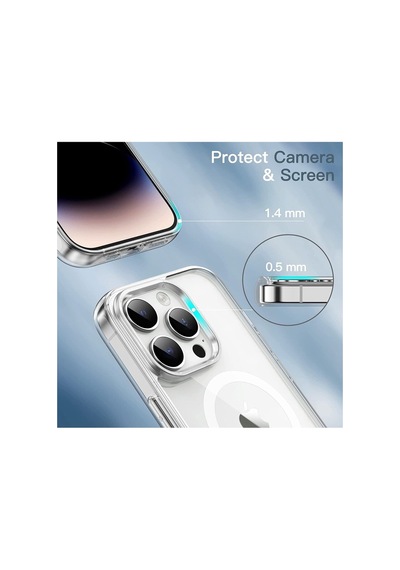 Iphone 14 Pro Max Uyumlu Kılıf Magsafe Wireless Kablosuz Şarj Destekli Şeffaf Magnetik Kapak Çok Renkli