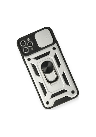 İphone 11 Pro Kılıf Pars Lens Yüzüklü Silikon - Gümüş