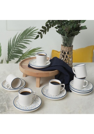 Floral Waves Nordic Kahve Takımı 12 Parça 6 Kişilik 22669-71 Çok Renkli