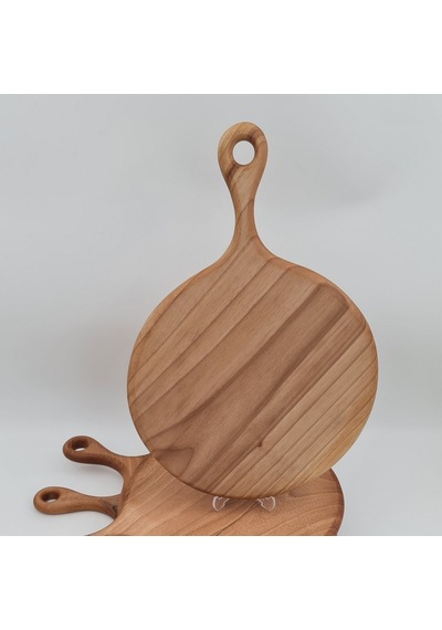 Sunum ve Kesim Tahtası Ceviz Ağacı Yuvarlak 39X27 CM Kişiye Özel