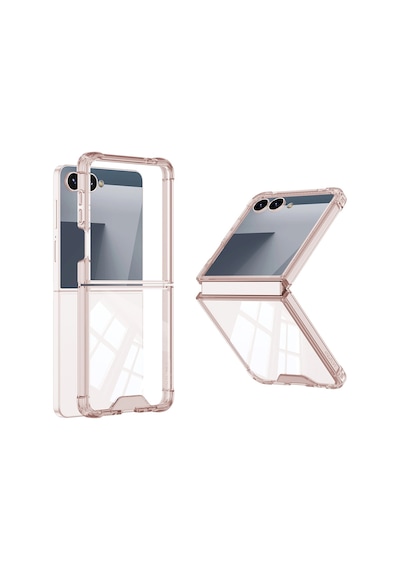 Samsung Uyumlu Galaxy Z Flip 7 Kılıf Zore Full Camlı Kıpta Kapak Çok Renkli