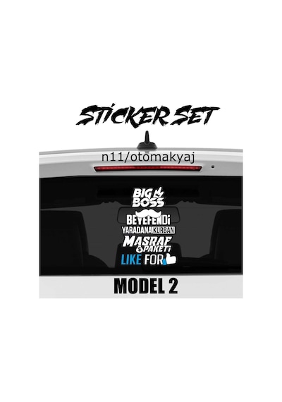 Arka Cam Yazı Sticker Espirili Büyük Boy Oto Araba Cam Sticker
