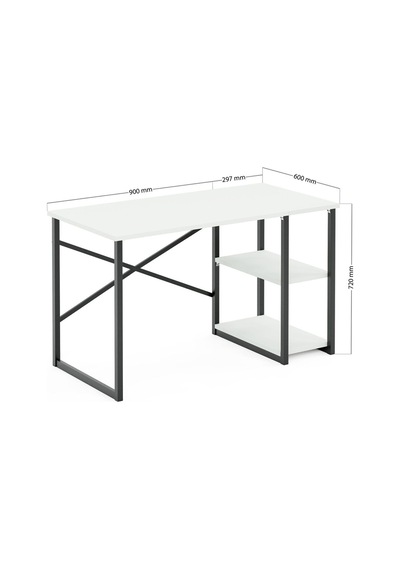 Ceramical Msr Raflı Ofis Bilgisayar Çalışma Masası Beyaz 60 x 120 x 72 CM