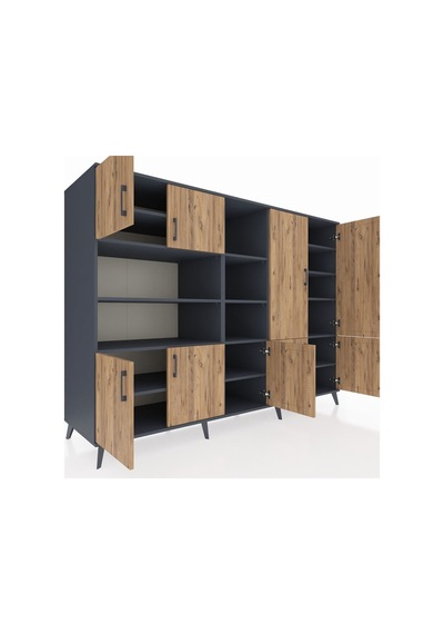 Kronos Dolap 14 Raflı 9 Kapaklı 220x59x163 Antrasit-çam/antrasit Atlas Çam/antrasıt - Antrasıt Kronos Dolap 14 Raflı 9 Kapaklı 220x59x163 Antrasit-çam/antrasit Atlas Çam/antrasıt - Antrasıt