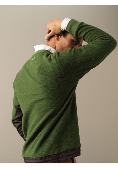 Xint Yeşil Regular Fit Bisiklet Yaka Polar Sweatshirt 300279