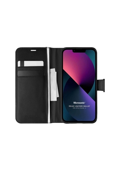 Apple Iphone 13 Ile Uyumlu Kılıf Delux Leather Wallet Siyah Col107362-siyah