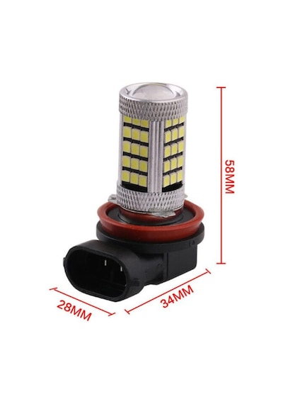 Eco H11 Sis Farı Led Ampul 63 Ledli Mercekli  Buz Mavisi